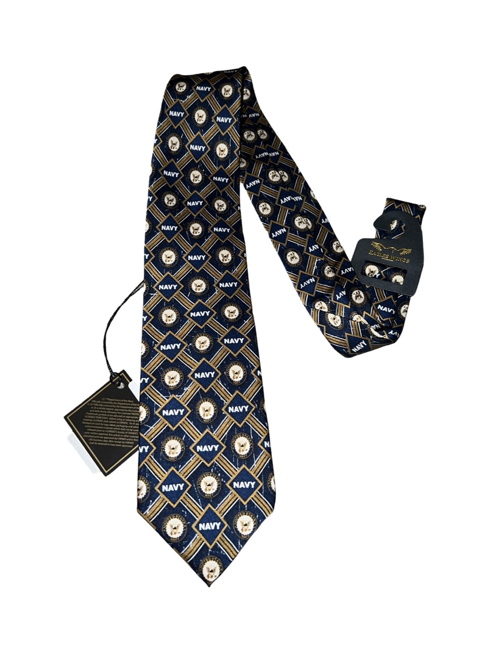 Eagles Wings United States Navy Tribute Symbols Men's Necktie 100% Silk NWT